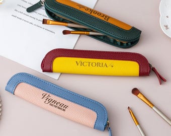 Neceser personalizado, bolsa para brochas de maquillaje de cuero sintético, organizador de maquillaje, obsequios para damas de honor en despedida de soltera, regalo para la fiesta nupcial, regalo para invitados a la boda.