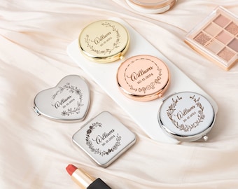 Miroir de poche personnalisé,Miroir avec prénom personnalisé,Miroir compact,Faveurs de bachelorette,Cadeaux de mariée,Cadeaux de mariage,Cadeaux de demoiselle d'honneur,Cadeaux