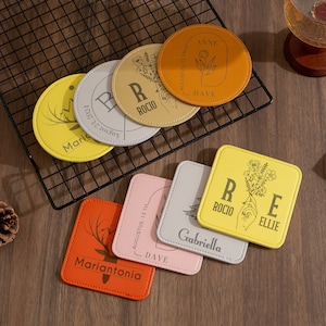 Custom Coasters,Wedding Coaster,Monogram Coaster Set,New House Gift,Wedding Mementos,Coasters for Couple,Last Name Coasters,Gift for Family