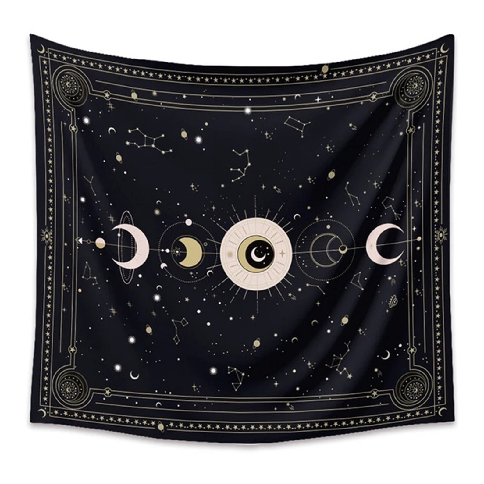Moon Phase Tapestry Moon Tapestry Lunar Eclipse Solar Wall Etsy