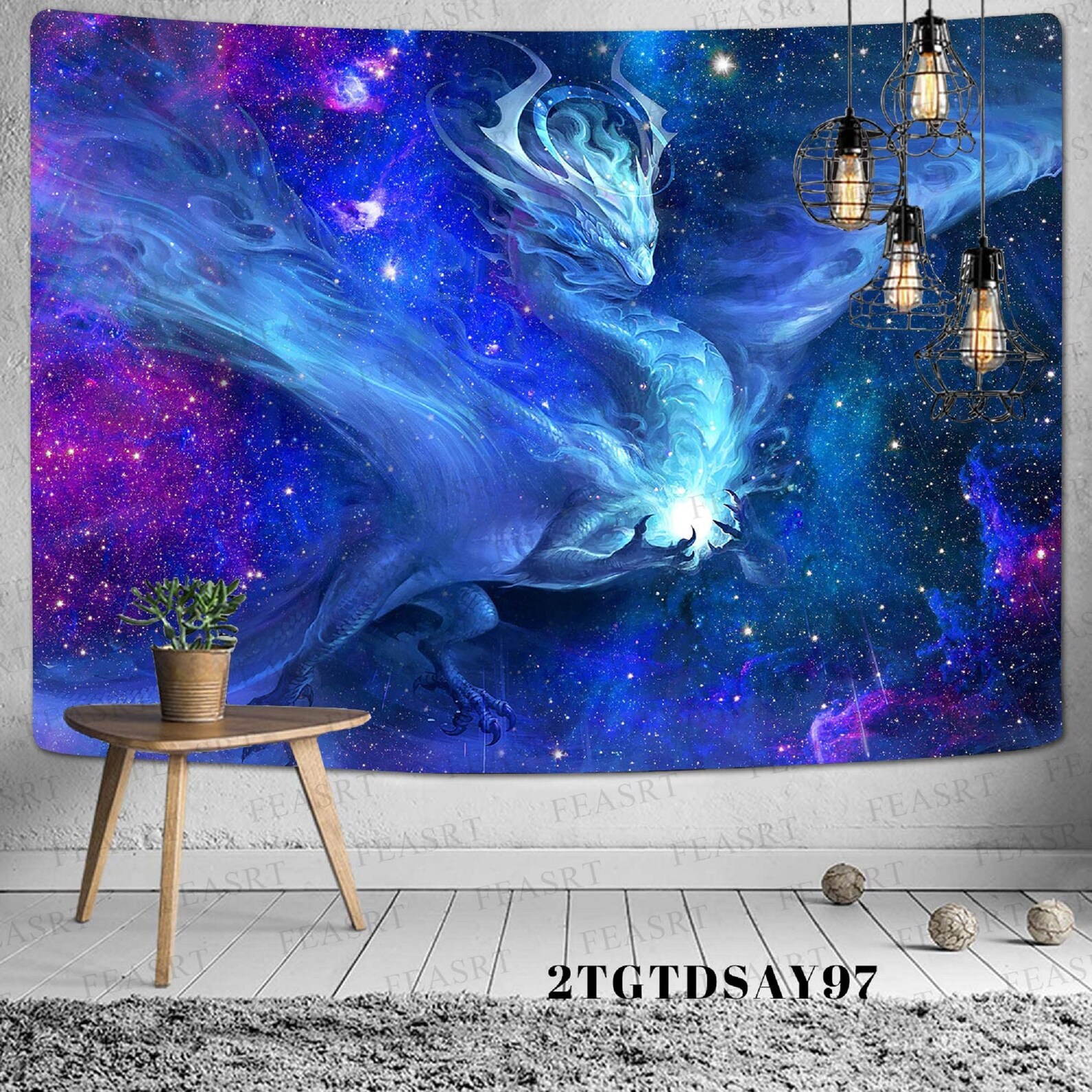 Dragon Tapestry Abstract Tapestry Starry Sky Decor Space Etsy