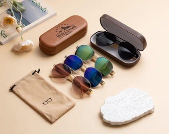 Custom Wood Sunglasses,Custom Engraved Sunglasses,Sunglasses Box Set,Groomsmen Proposal,Bridesmaid Gift,Gifts for Boyfriend