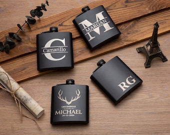 Custom 6oz Hipflask,Personalised Engraved Hip Flask,Wedding Gift Idea,Fathers Day,Groomsmen Flasks,Party Gift for Him,Drinking Gifts