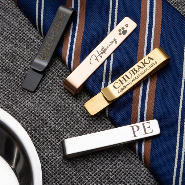 Personalized Wedding Tie Clip,Best Man Tie Clip,Custom Tie Bar,Wedding Accesories,Gifts for Dads,Groomsmen Gift,Gift for Groom,Holiday Gift