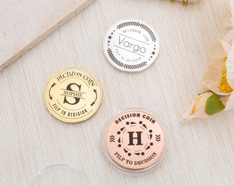 Moneda personalizada, moneda de volteo personalizada, moneda para tomar decisiones, moneda de decisión de pareja, moneda de lanzamiento, regalos para esposa, regalo de cumpleaños, moneda de nombre personalizado