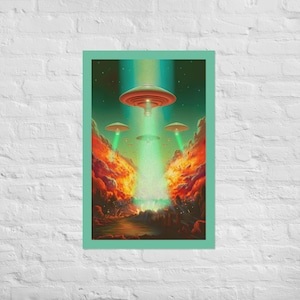Retro Sci-Fi Poster: 60s Cosmic UFO Art Print