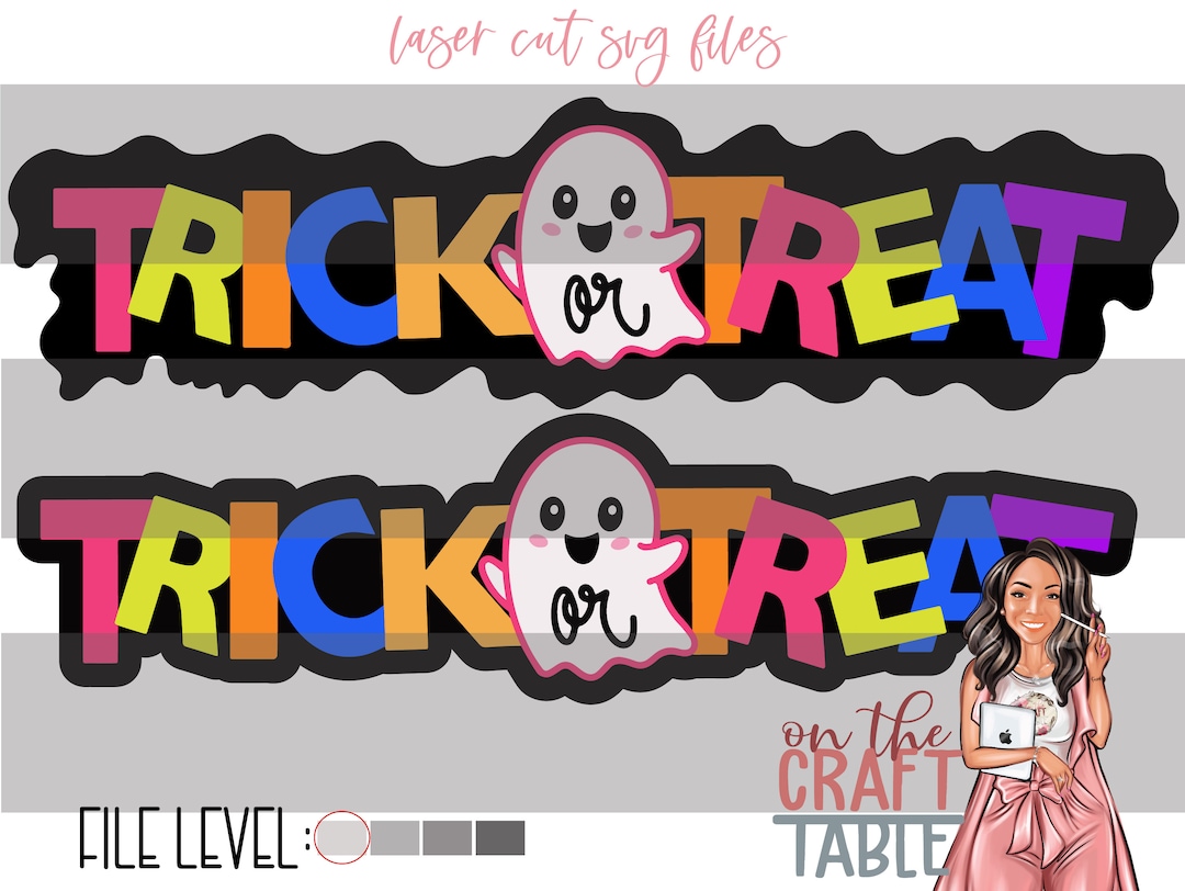 Trick or Treat Ghost Neon SVG File/laser/glowforge/halloween - Etsy