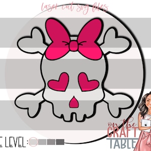 Pretty Skully SVG File/Halloween Decor/Glowforge/Laser Cut File