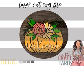 Bumpkin Boo Pumpkin SVG File/Glowforge/Laser SVG/Door Hanger/Halloween