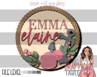 Emma Floral Anchor SVG FILE