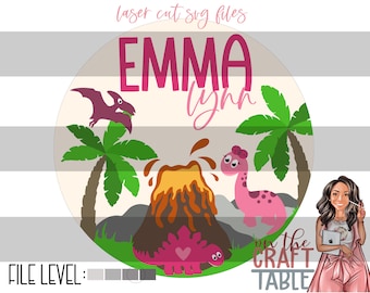 Emma Dinosaur Volcano SVG File