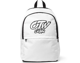 Mochila con el logotipo del clan OTW / Tela blanca, gráfico de ropa urbana