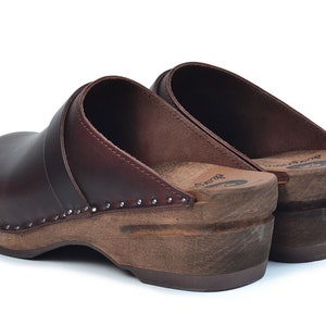 Brown wooden clogs, clogs for women and men, classic Swedish clogs, Bastad clogs, Troentorp clogs image 3