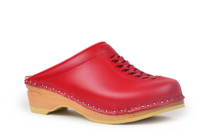 red suede clogs