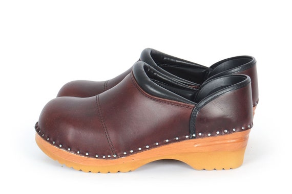 Swedish Closed Back Clogs Pablo Dark Brown Leather Clog Clog Shoes Troentorp Bastad Working Clogs Pablo Brown Pull Up