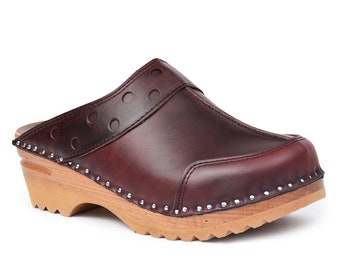 Klassische schwedische Clogs, Dürer Dunkelbraun Damen Clog, Herren Clogs, Bastad Troentorp Unisex Clogs, Dürer Braun Pull Up