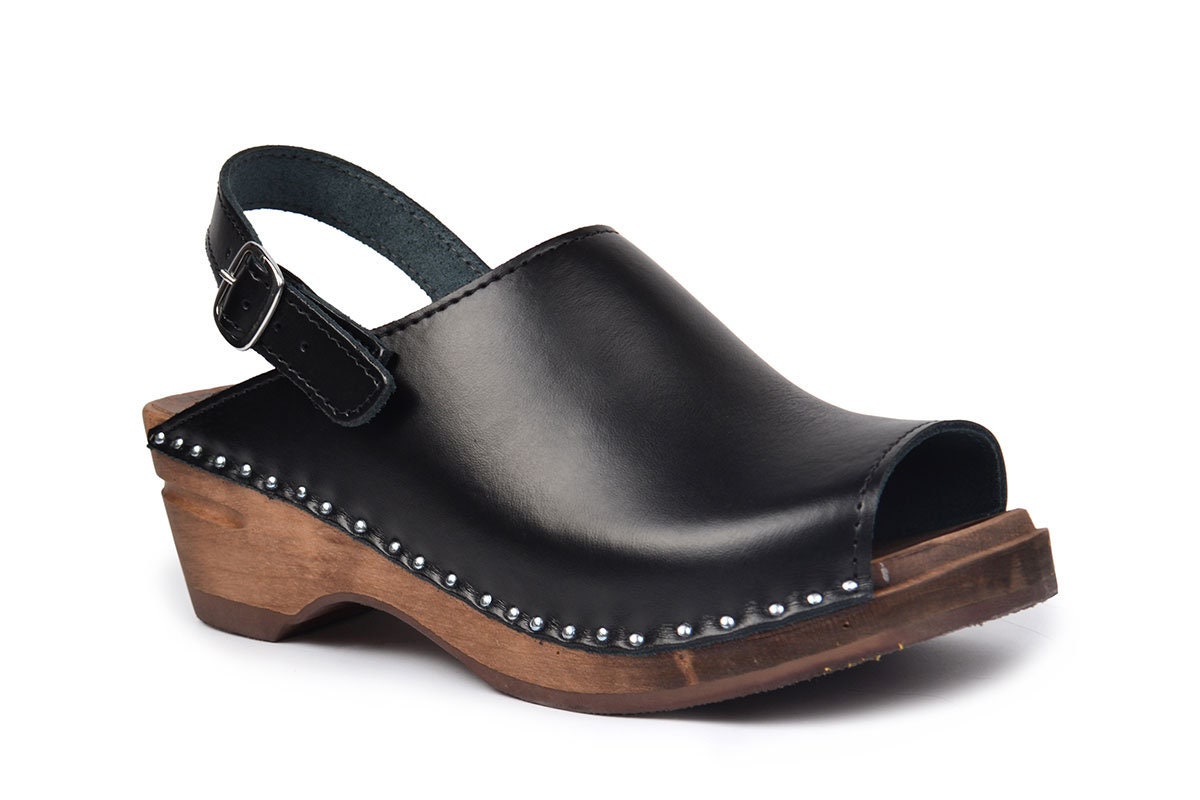 leather clogs sandals