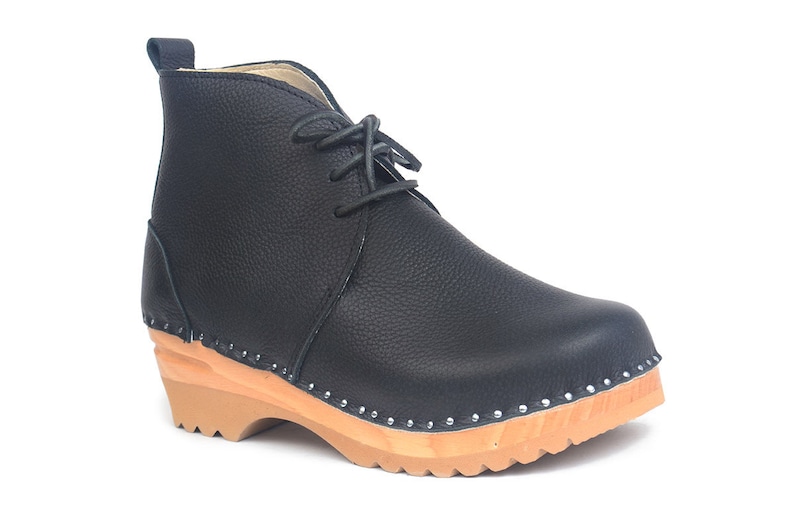 Swedish Clogs Boots Black Clog Boot Boots with laces Women/'s Clogs Troentorp Clogs Clog Boots for Women Morris Boot Black