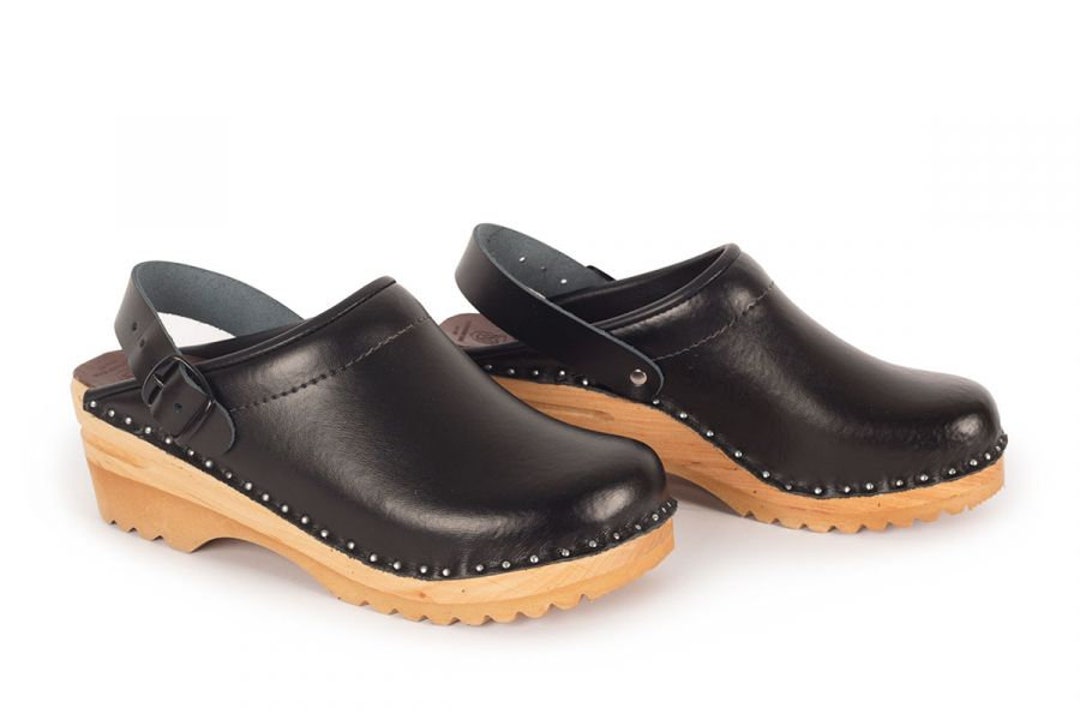 heeled clogs with strap