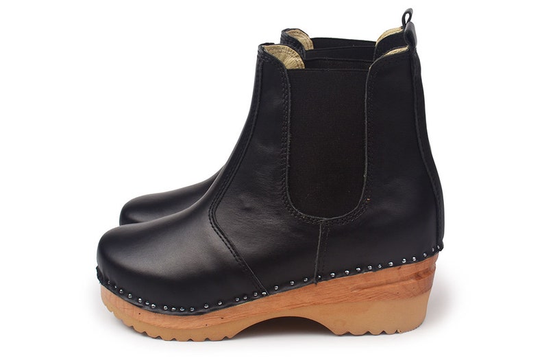 Swedish Chelsea Clog Boots / Low Heel Chelsea Boot / Rockwell - Etsy