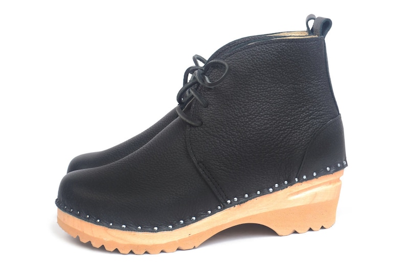 Swedish Clogs Boots Black Clog Boot Boots with laces Women/'s Clogs Troentorp Clogs Clog Boots for Women Morris Boot Black