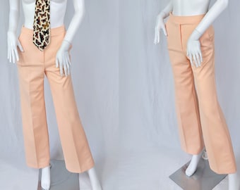 1970's Peach Poly High Rise Wide Leg Pants I Sz Sm I JC Penny's