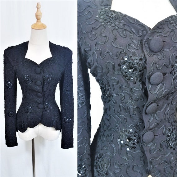 Vampy 1940's Black Rayon Crepe Femme Fatale Soutac