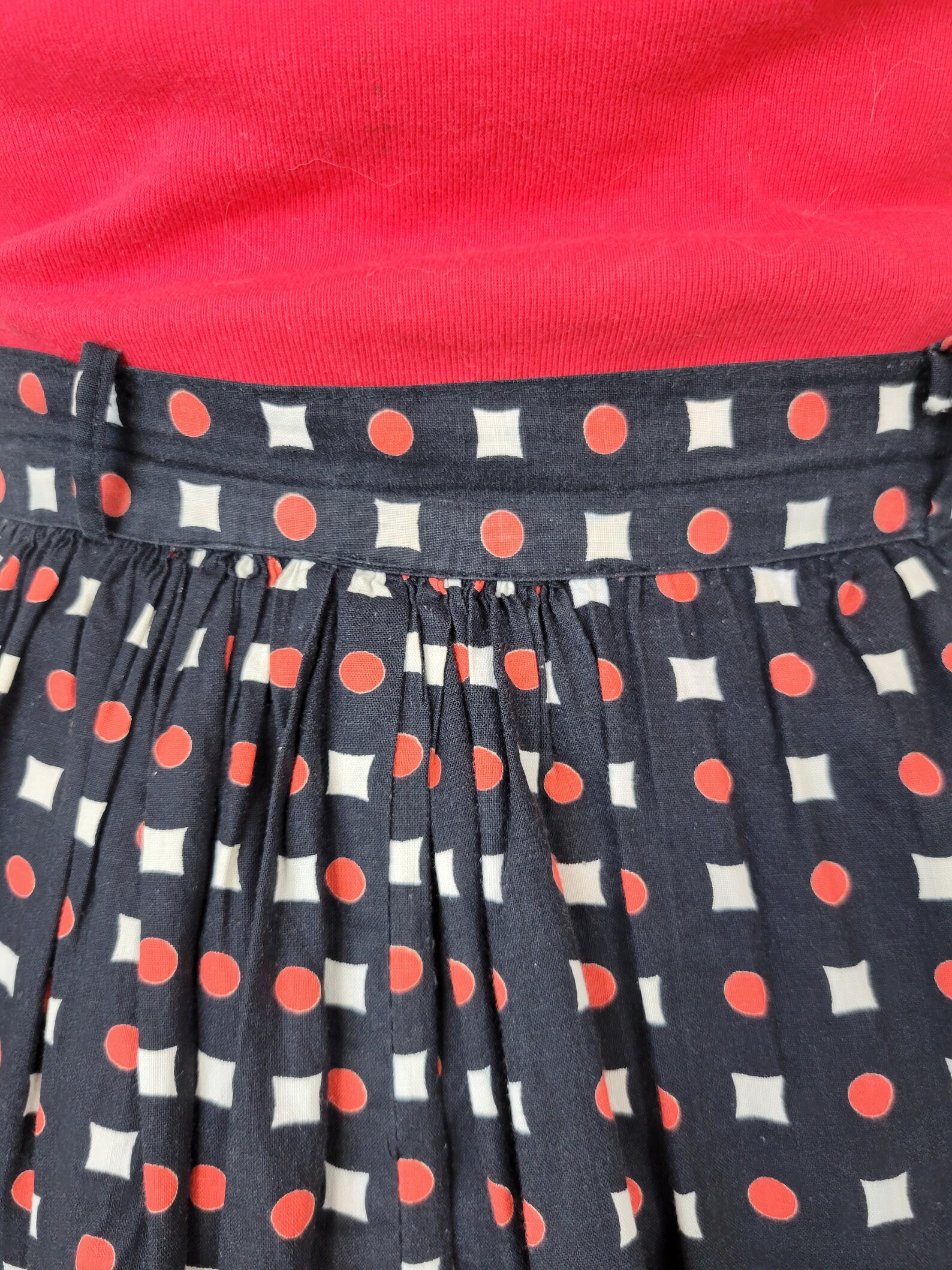 1950's Black Red Polka Dot Cotton Circle Skirt I Sz Sm - Etsy