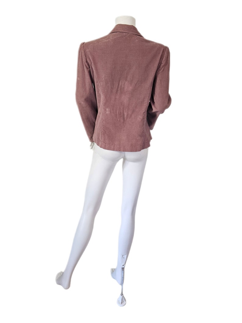 Blazer en velours côtelé de coton rose poudré des années 1980 I manteau de costume I veste I Sz Med I Catch III I Bobbie Brooks image 9