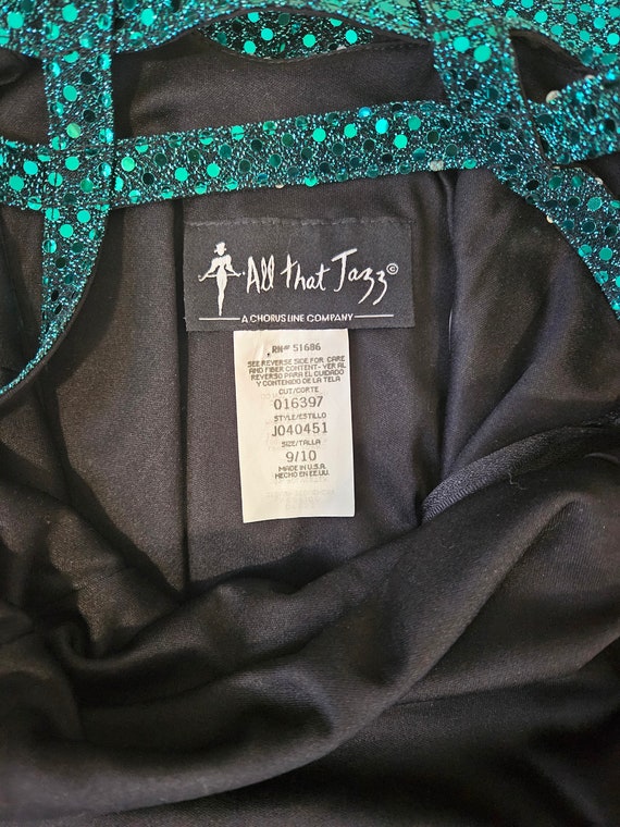 All That Jazz 1990's Teal Sequin Cage Back Mini S… - image 2