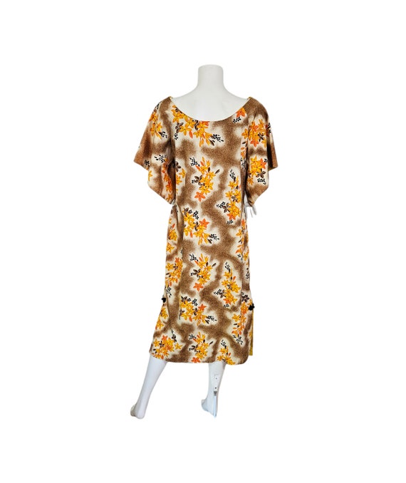 Volup 1950's Orange Yellow Cotton Hawaiian Muumuu… - image 6