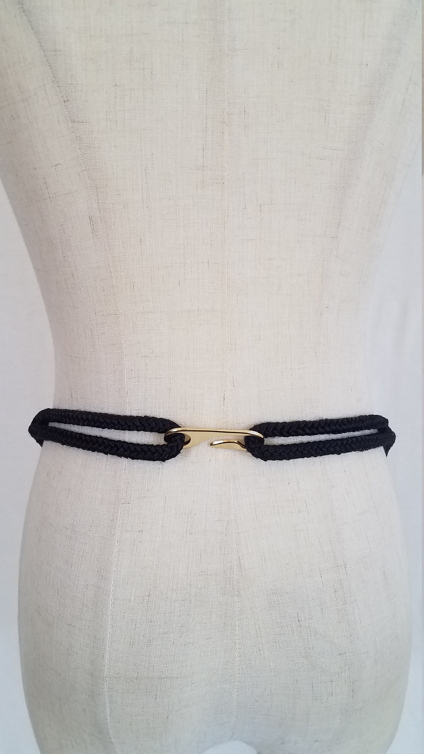 1980's Black Woven Suede Gold Pearls Elastic Stretch Belt | Etsy