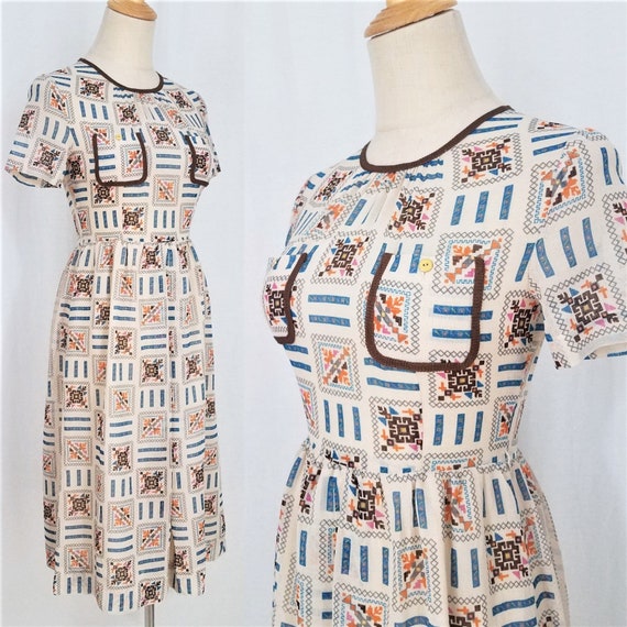 1970's Plidoul 1930's Style Sheer Poly Dress I Sou