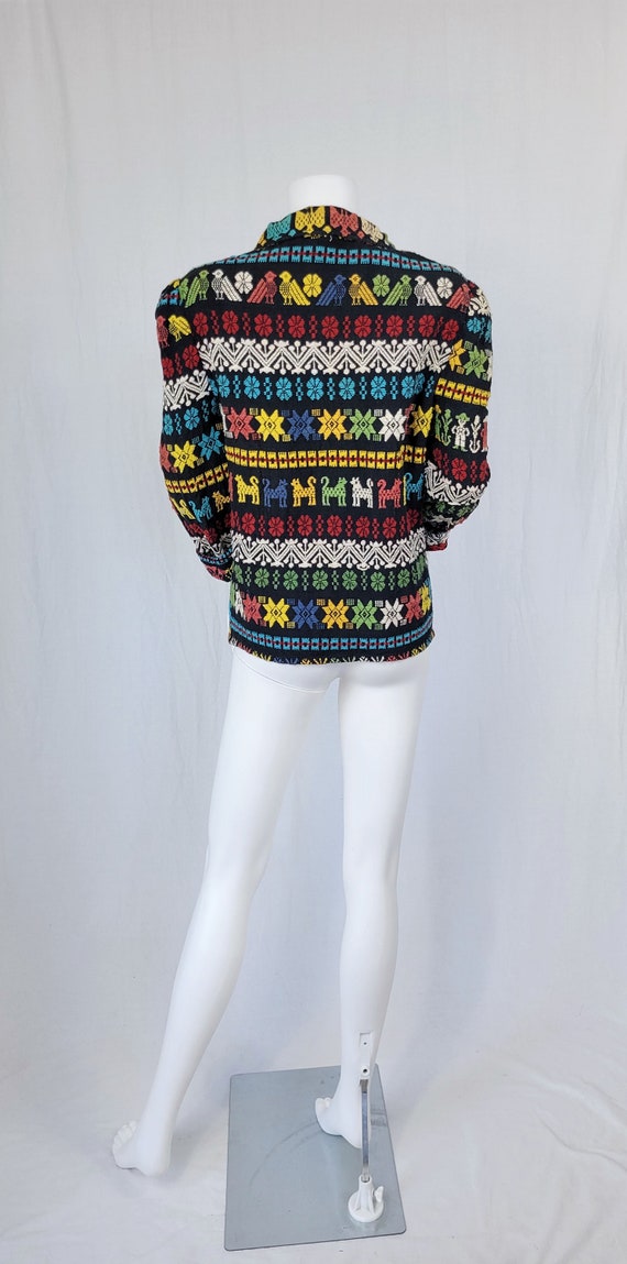 1950's Colorful Woven Cotton Guatemalan Jacket I … - image 10