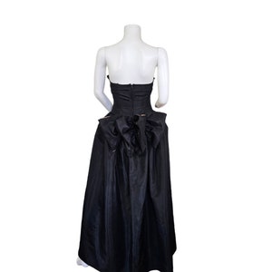 1950's Strapless Black Taffeta Pink Sequin Gown Dress I Sz Med I B: 38 image 7