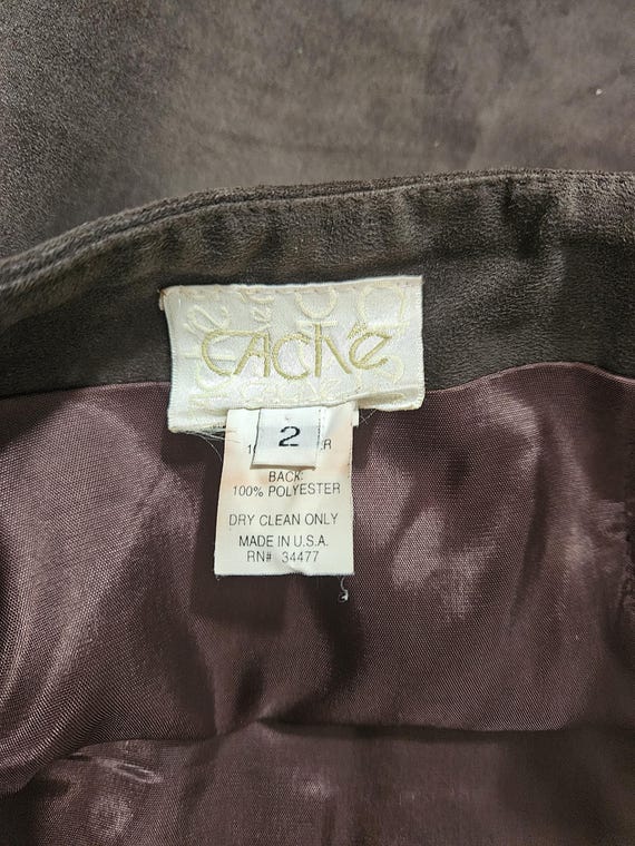 Cachè 1990s Brown Yellow Patchwork Leather Mini S… - image 8