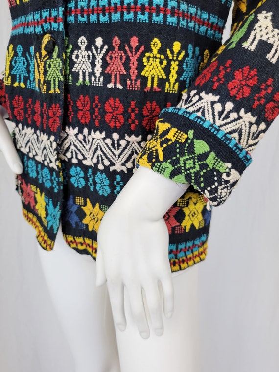 1950's Colorful Woven Cotton Guatemalan Jacket I … - image 6