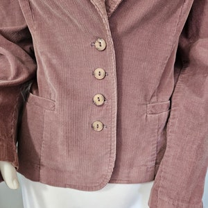 Blazer en velours côtelé de coton rose poudré des années 1980 I manteau de costume I veste I Sz Med I Catch III I Bobbie Brooks image 4