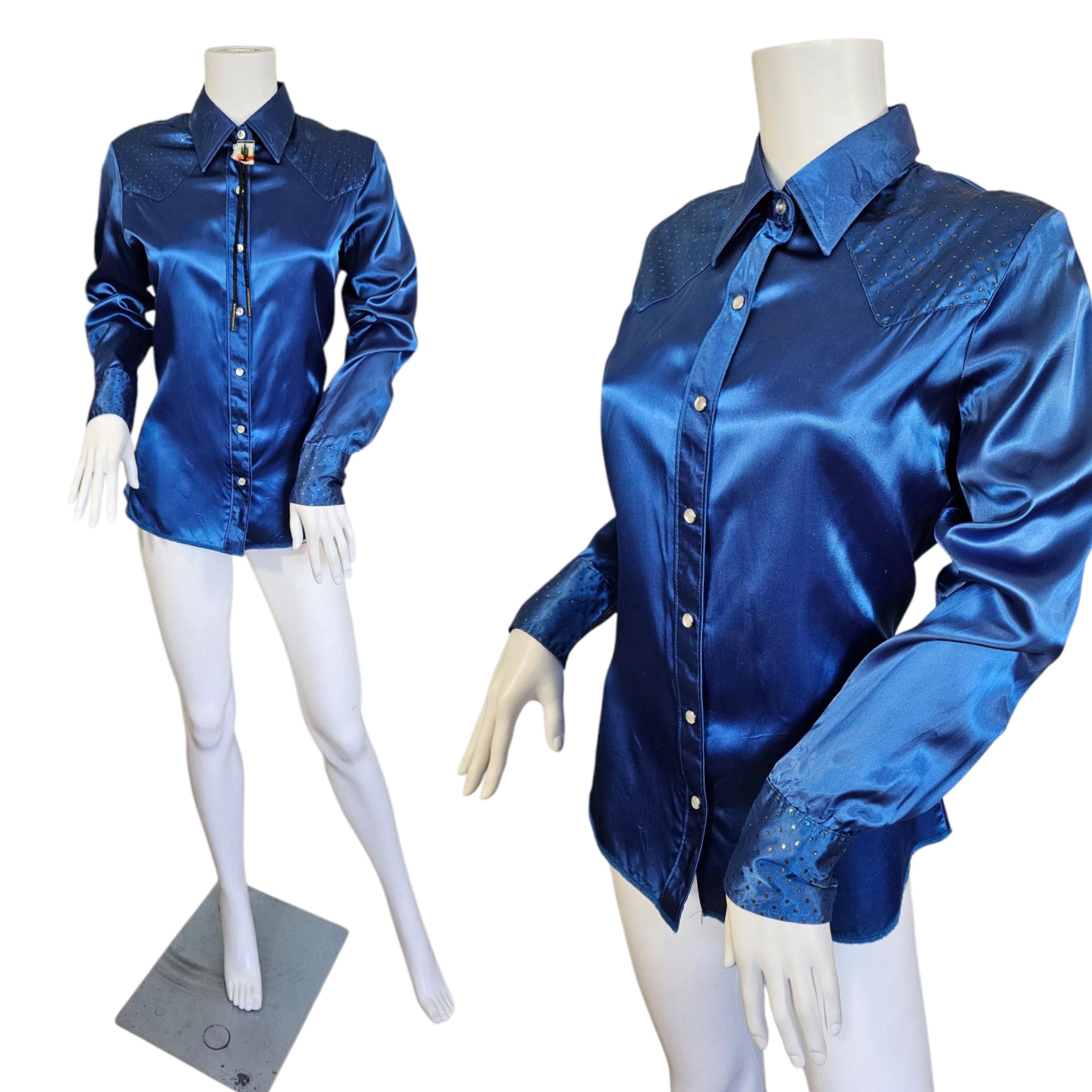 ジャケット・アウター SUBLATIONS RUSIY SATIN WESTERN SHIRT Women's Western Print Long Sleeve Satin Shirt | Rock & Roll