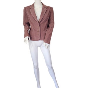Blazer en velours côtelé de coton rose poudré des années 1980 I manteau de costume I veste I Sz Med I Catch III I Bobbie Brooks image 5