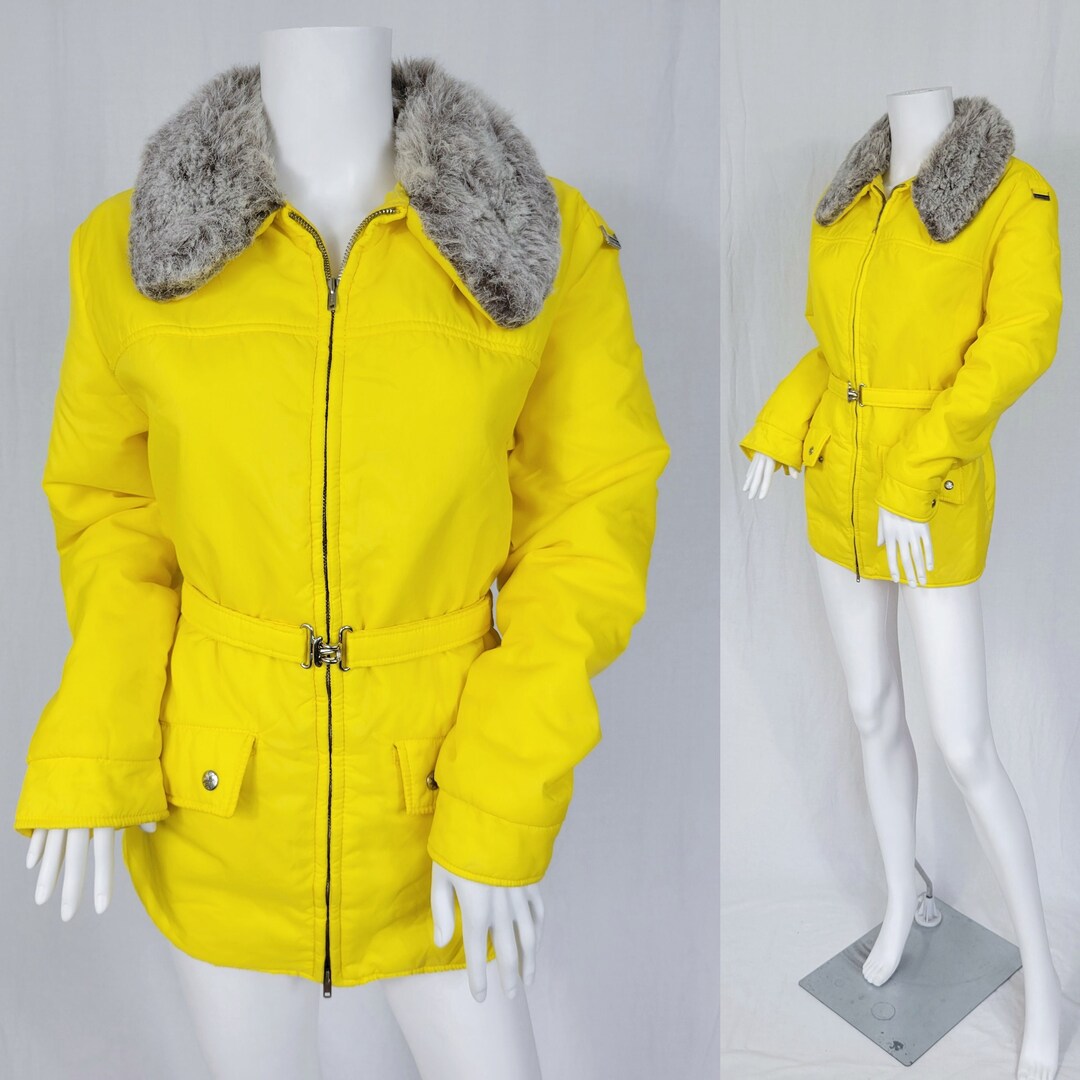 1980's Edelweiss Neon Yellow Ski Jacket I Coat I Sz Lrg I B 42 Etsy