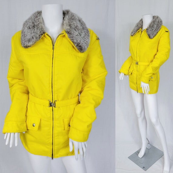 1980's Edelweiss Neon Yellow Ski Jacket I Coat I S