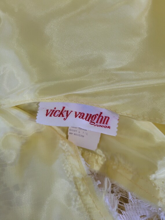 Vicky Vaughn 1960's Yellow White Lace Chiffon Min… - image 5