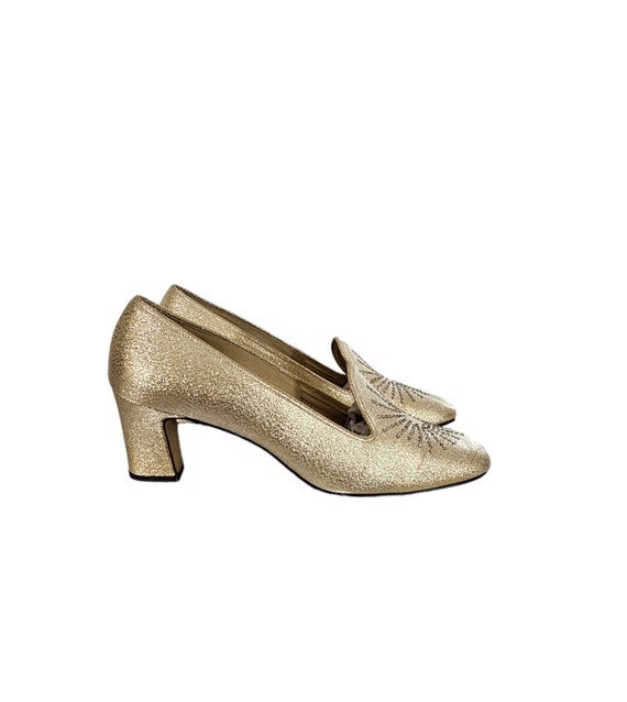 1960's Metallic Gold Lame Starburst Shoes I Pumps 