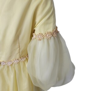 Lorrie Deb 1960's Pale Yellow Bridgerton Style Empire Waist Chiffon Maxi Dress I Sz SM image 9