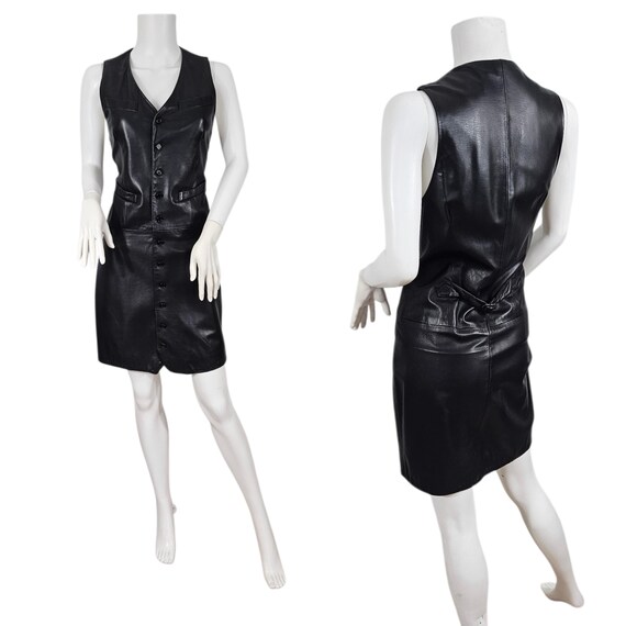 chinese dress ladies Ralph Lauren Red Leather Dress—[S] – mahshu main image 1