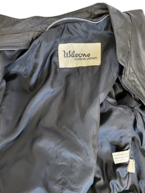 Veste Moto Wilsons Leather, Taille XS, Noir - Style Vintage Cropped Bomber