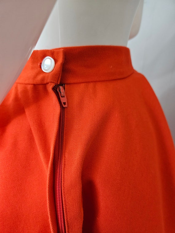 1950's Orange Cotton Canvas Circle Skirt I Sz Sm - image 6