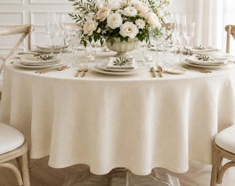 Linen Tablecloth, Custom Size Wedding Tablecloth, Round Oval Rectangle Square Dining Table Cloth, Natural Linen Table Cover