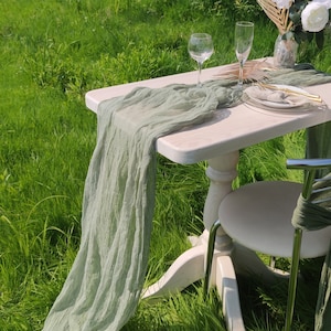 Runner da tavolo in garza per matrimonio, decorazione per matrimonio Boho. Decorazione per arco nuziale, decorazione per matrimonio Rustico RU-020